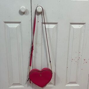 Heart-Shaped Pink Crossbody Bag